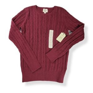 St. John's Bay cable knit Crew Neck sweater Small